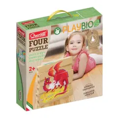 Quercetti&reg; Fantasy Animals Mix-N-Match Wood Puzzle