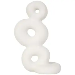 14" White Abstract Stacked Circle Ring Sculpture