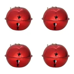 Haute Decor 4ct. 4.7" Nesting Jingle Bell Ornaments Red