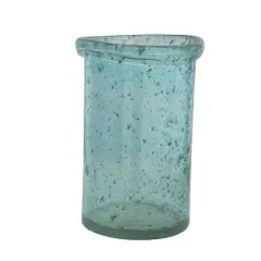Hello Honey&reg; 9.75" Distressed Blue Coastal Glass Vase