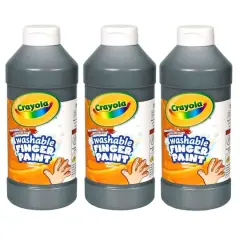 Crayola&reg; 3 Piece Washable Finger Paint, 16oz. Black