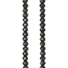 Jet Black Glass Faceted Rondelle Beads, 4mm by Bead Landing&trade;