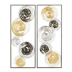 36" Black, Gold & Silver Metal Contemporary Wall D&eacute;cor Set, 2ct.
