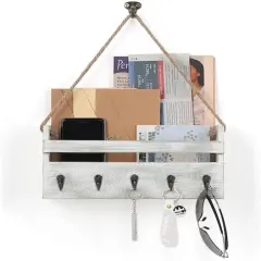 NEX&trade; Weathered Green Hanging Wall-Mounted Mail Organizer with 5 Hooks