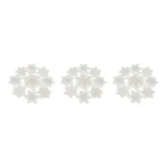 17" Embroidered Snowflake Doily D&eacute;cor Set