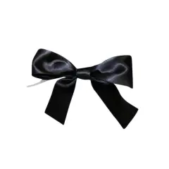 JAM Paper 4" Satin Twist Tie Bows, 50ct. Black