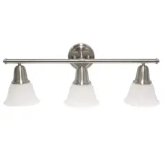 Lalia Home Essentix 3 Light Alabaster Shade Vanity Brushed Nickel