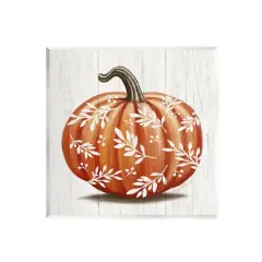 Stupell Industries Orange Fall Botanical Pumpkin Wall Plaque Art
