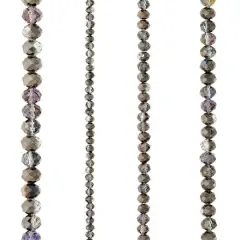 Gray Faceted Glass Rondel Beads by Bead Landing&trade;