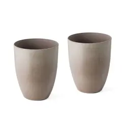 Glitzhome&reg; 17" Eco-Friendly Oversized Faux Ceramic Tall Bowl Planters, 2ct. Sand Beige