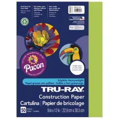 Pacon&reg; Tru-Ray&reg; 9" x 12" Construction Paper, 50 Sheets Lime