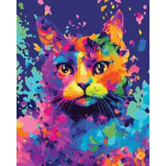16" x 20" Pop Cat Paint-by-Number Kit with Wood Display Hanger by Artist's Loft&reg;