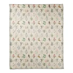 Vintage Florals Coral Fleece Blanket