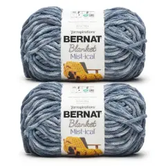2 Pack Bernat&reg; Blanket Mist-ical&trade; Yarn Storm Blue