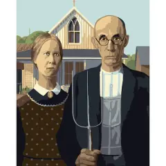 8" x 10" American Gothic Paint-by-Number Kit with Wood Display Hanger by Artist's Loft&reg;