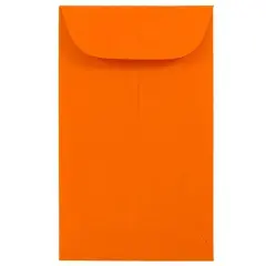 JAM Paper Colored #3 Coin Business Envelopes, 50ct. Orange
