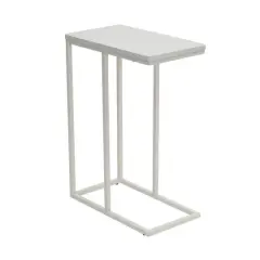 Household Essentials 25" Jamestown C-Shaped End Table White