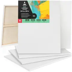 Arteza&reg; 24" x 30" White Stretched Canvases, 6ct.