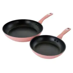 Oster Lynhurst 2-Piece Pink Aluminum Nonstick Frying Pan Set