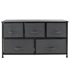 Simplify 5 Drawer Storage Dresser Gray