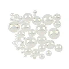Plastic Round Flatback Pearl Mix by Bead Landing&trade; Ivory AB