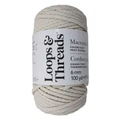 6mm Heat Fusible Macram&eacute; Cord by Loops & Threads&reg; Lambs Wool