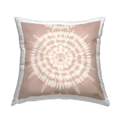 Stupell Industries Beige Geometric Boho Mandala Circles Throw Pillow, 18" x 18"