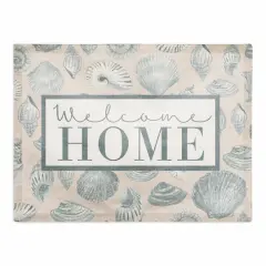 Welcome Home Multi Shell Cotton Twill Placemat Blue/Blush