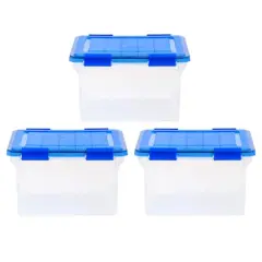 Iris&reg; Letter & Legal Size Element Resistant File Box, 3 Pack