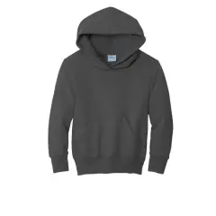 Port & Company&reg; Neutrals Youth Core Fleece Pullover Hooded Sweatshirt Charcoal