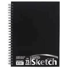 ArtSkills&reg; Black Spiral Sketchbook with Perforated Pages, 9" x 12"