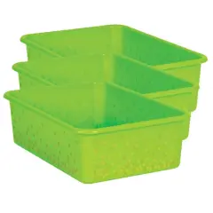 Teacher Created Resources&reg; Large Confetti Plastic Storage Bin, 3ct. Lime Green