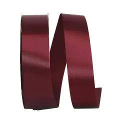 JAM Paper 3/8" x 100yd. Single Face Satin Allure Ribbon Burgundy