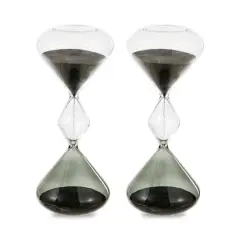 Glitzhome&reg; 7.75" Tri-Layer Two-Tone Color Hourglasses with Black Sand, 2ct.