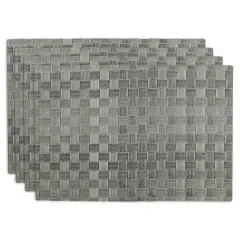 DII&reg; Reversible Basket Weave Woven Placemats, 4ct. Gray