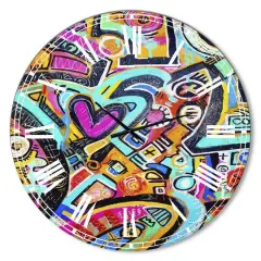Designart 'Peacock Love Shimmy Large Modern Wall Clock
