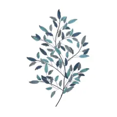 Blue Metal Leaf Traditional Wall Decor