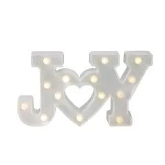 12.75" White Joy LED Christmas Marquee Wall Sign