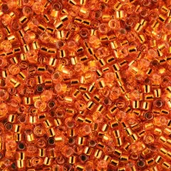 John Bead 11/0 Miyuki Delica Glass Seed Beads, 5g Silver Lined Orange