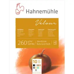 Hahnem&uuml;hle Velour 10 Color Pastel Paper Pad, 9.4" x 12.6"