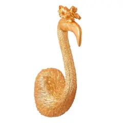American Art Decor Tipsy Resin Gold Bird Head Wall Decor - 14.75" x 4.75" x 6.75"