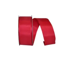 Reliant 1.5" x 25yd. Rhapsody Taffeta Wired Ribbon Scarlet