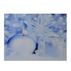 LED Lighted Candle & Gift Wintry Scene Christmas Canvas Wall Art