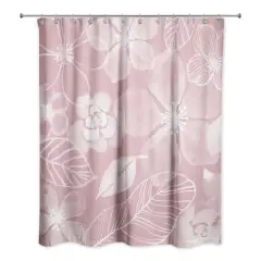 Watercolor Flowers Shower Curtain Blush