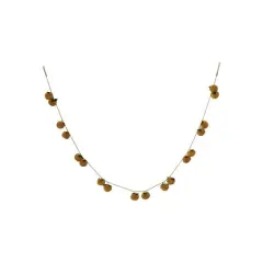 Hello Honey&reg; 6ft. Mustard Pom Poms with Green Felt Leaves Garland