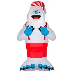 11ft. Airblown&reg; Inflatable Giant Christmas Plush Bumble in Santa Hat & Suspenders