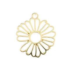 John Bead Beadwork Findings Gold Flower Pendants