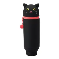 PuniLabo 9" Black Cat Stand-Up Pen Case