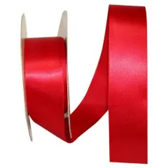 JAM Paper 1.5" x 50yd. Single Face Satin Ribbon Red