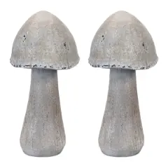 17" Faux Stone Mushroom Garden Accents. 2ct.
